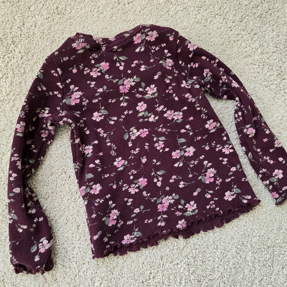 babyGap Logo Zip Hoodie and Pants Set with Floral Long Sleeve Top